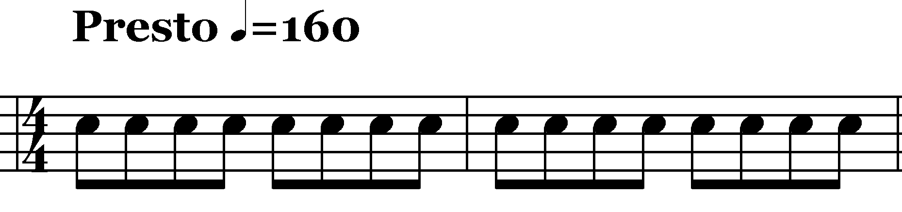 Musical Note - Eighth Note and Tempo - Presto 160