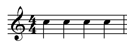 Musical Note - Quarter Notes in 4-4 Time