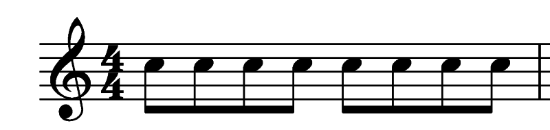 Musical Note - Eighth Notes in 4-4 Time