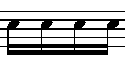 Musical Note - Tied Sixteenth Notes