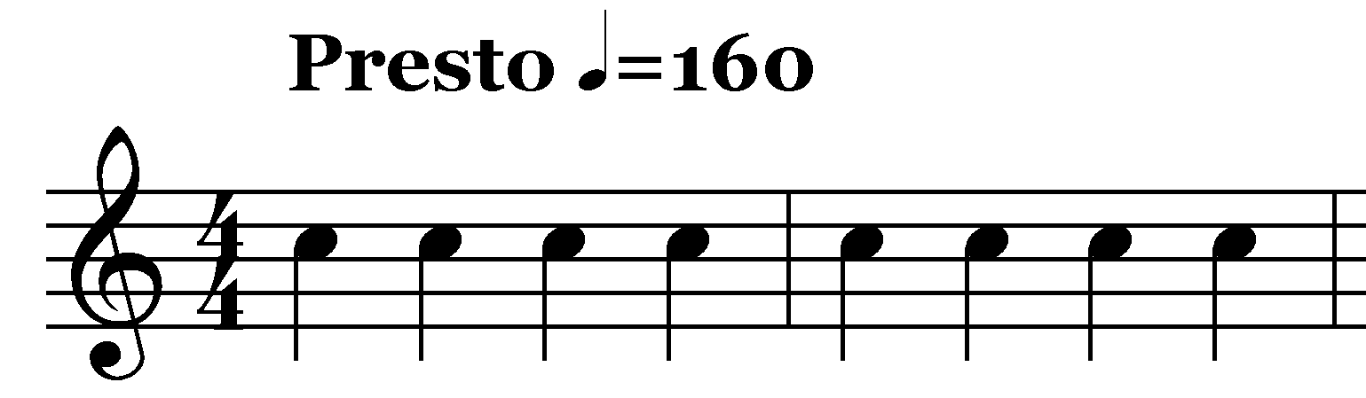Musical Note - Quarter Note and Tempo - Presto 160