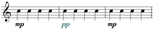 Dynamics - Music Symbol - Somewhat Quiet - pp